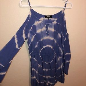 Blue tie-dye romper